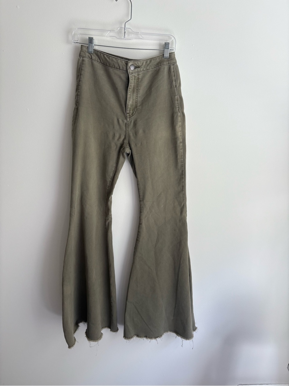 Free People Just Float On Olive Flare Jeans